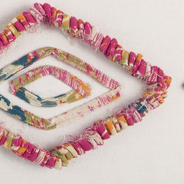 Blue White Diamond Tasseled Lumbar Pillow