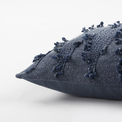 Navy Blue Twisted Chevron Pattern Throw Pillow