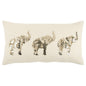 Natural Gold Sequined Elephant Trio Lumbar Pillow