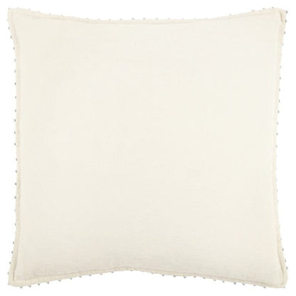 Ivory Solid Pearl Beaded Edge Throw Pillow