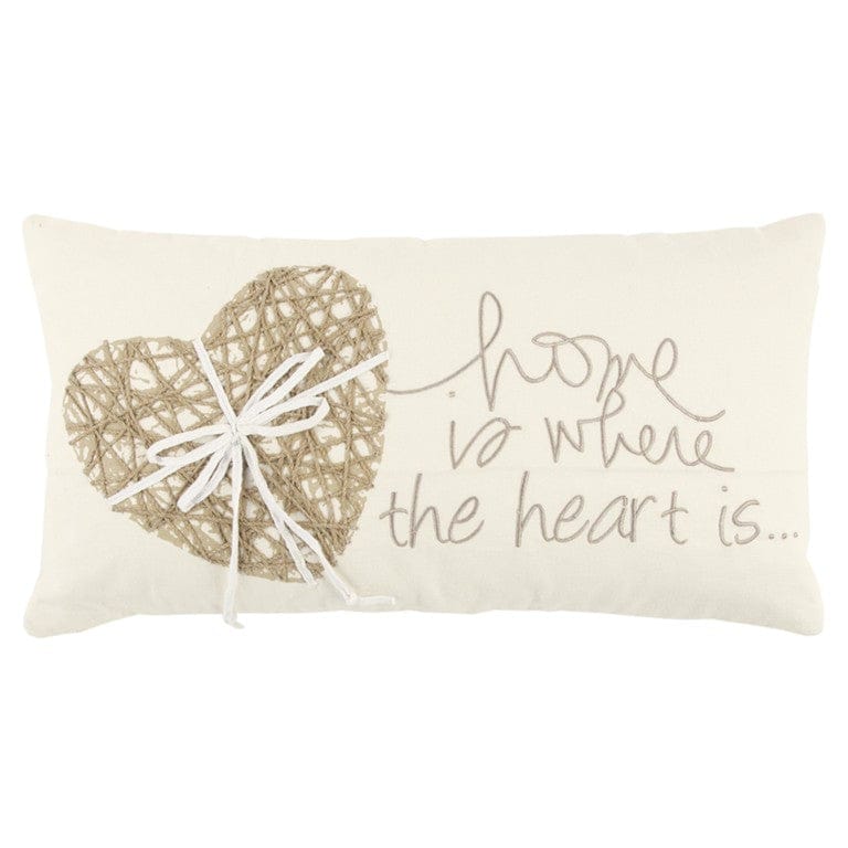 Ivory Home is Where the Heart Is Lumbar Pillow