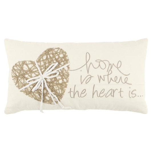 Ivory Home is Where the Heart Is Lumbar Pillow