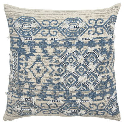 Blue Natural Tribal Influenced throw Pillow
