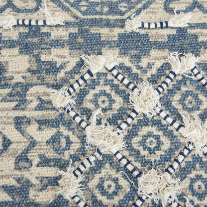 Blue Natural Tribal Influenced throw Pillow