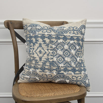 Blue Natural Tribal Influenced throw Pillow