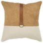 Brown Beige Leather Band Modern Throw Pillow