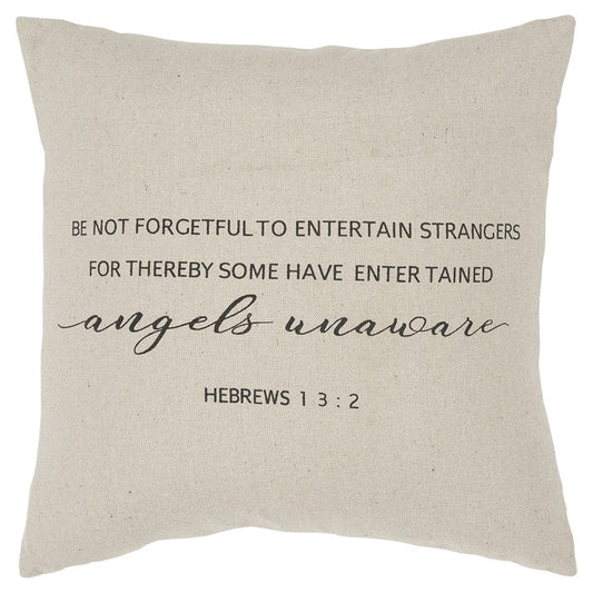 Gray Cream Angels Unaware Throw Pillow