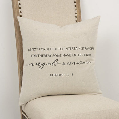 Gray Cream Angels Unaware Throw Pillow