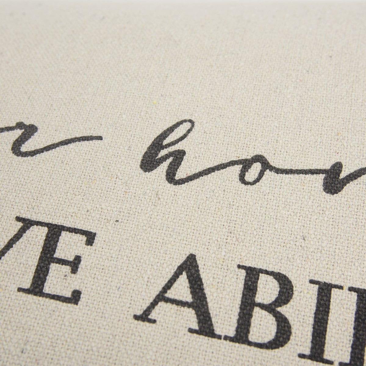 Gray Taupe Canvas Let Love Abide Throw Pillow