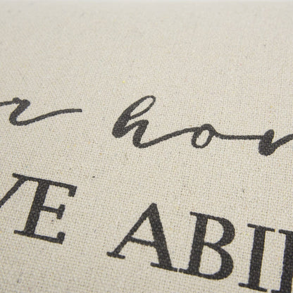 Gray Taupe Canvas Let Love Abide Throw Pillow