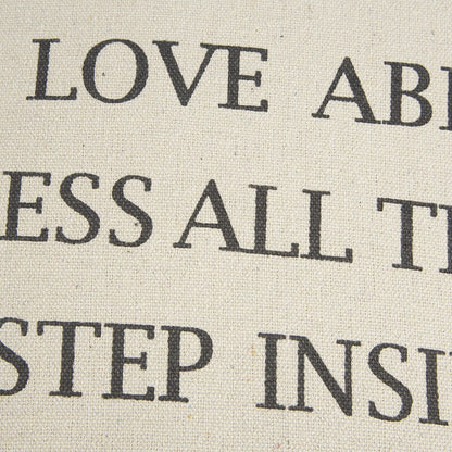 Gray Taupe Canvas Let Love Abide Throw Pillow