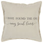 Gray Taupe Canvas Found the One Throw Pillow