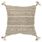Natural Beige Striped Textural Throw Pillow