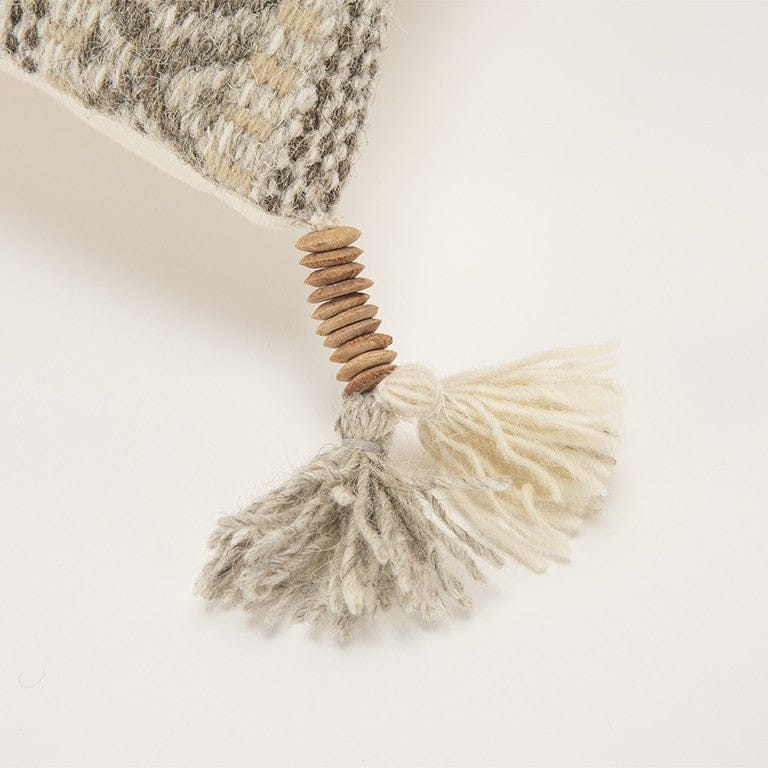 Natural Beige Striped Textural Throw Pillow