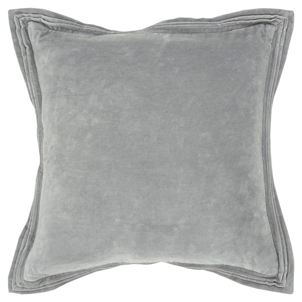 Gray Pin Tucked Flange Modern Throw Pillow