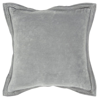 Gray Pin Tucked Flange Modern Throw Pillow
