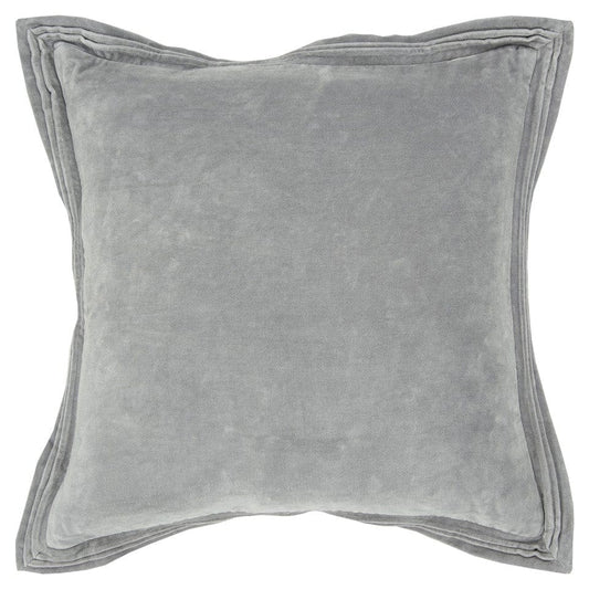 Gray Pin Tucked Flange Modern Throw Pillow