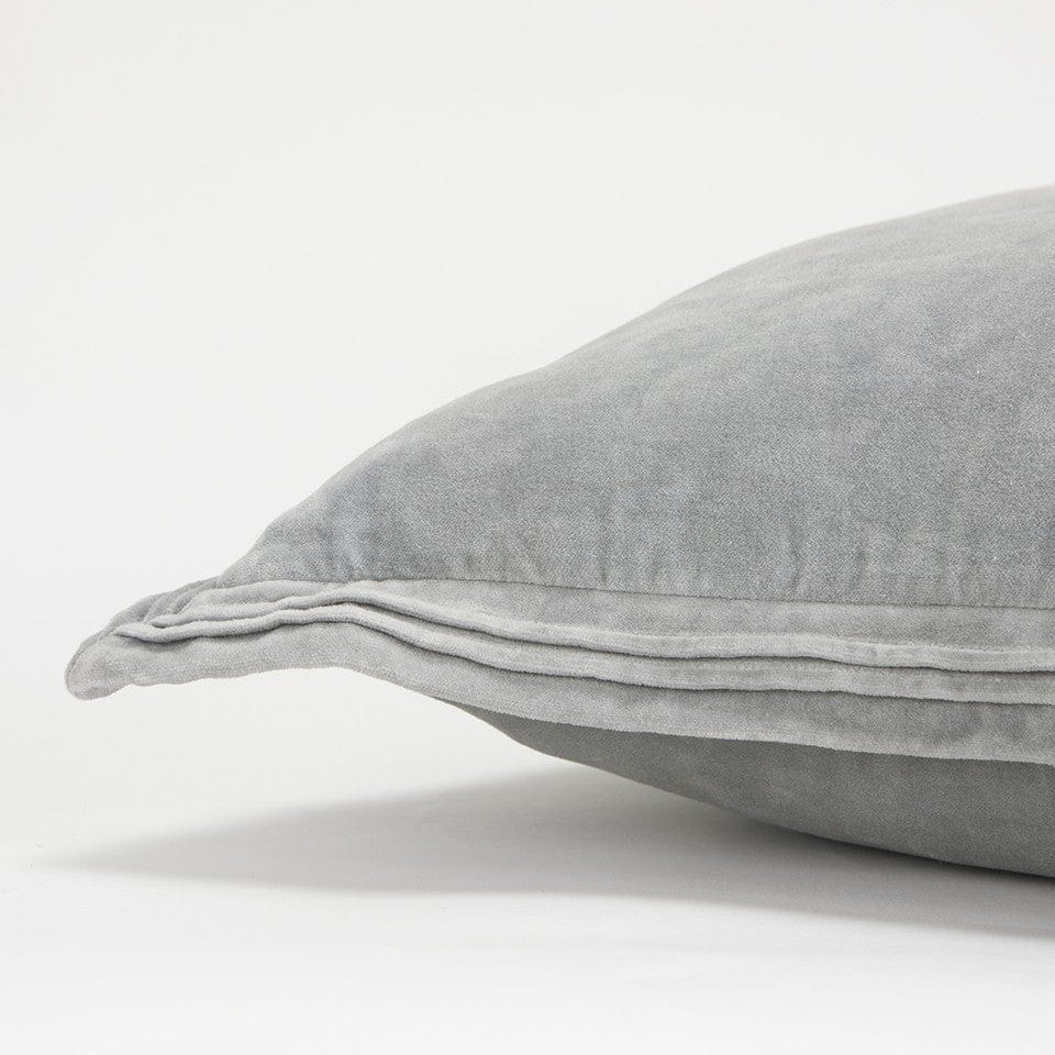 Gray Pin Tucked Flange Modern Throw Pillow