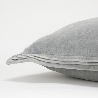 Gray Pin Tucked Flange Modern Throw Pillow