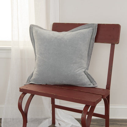 Gray Pin Tucked Flange Modern Throw Pillow