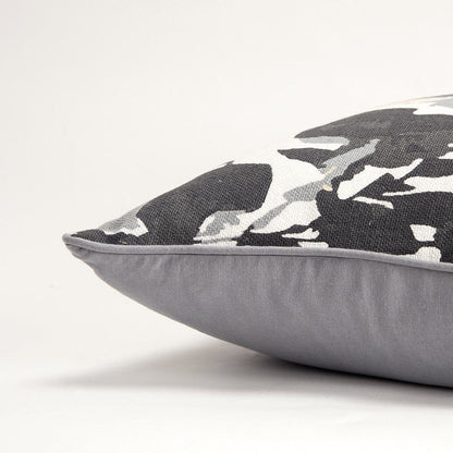 Black White Abstract Impressionistic Throw Pillow