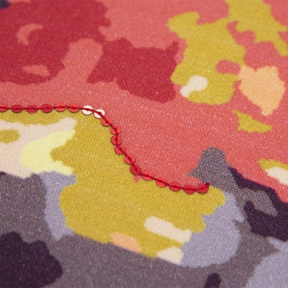 Red Gold Poppy Floral Throw Pillow