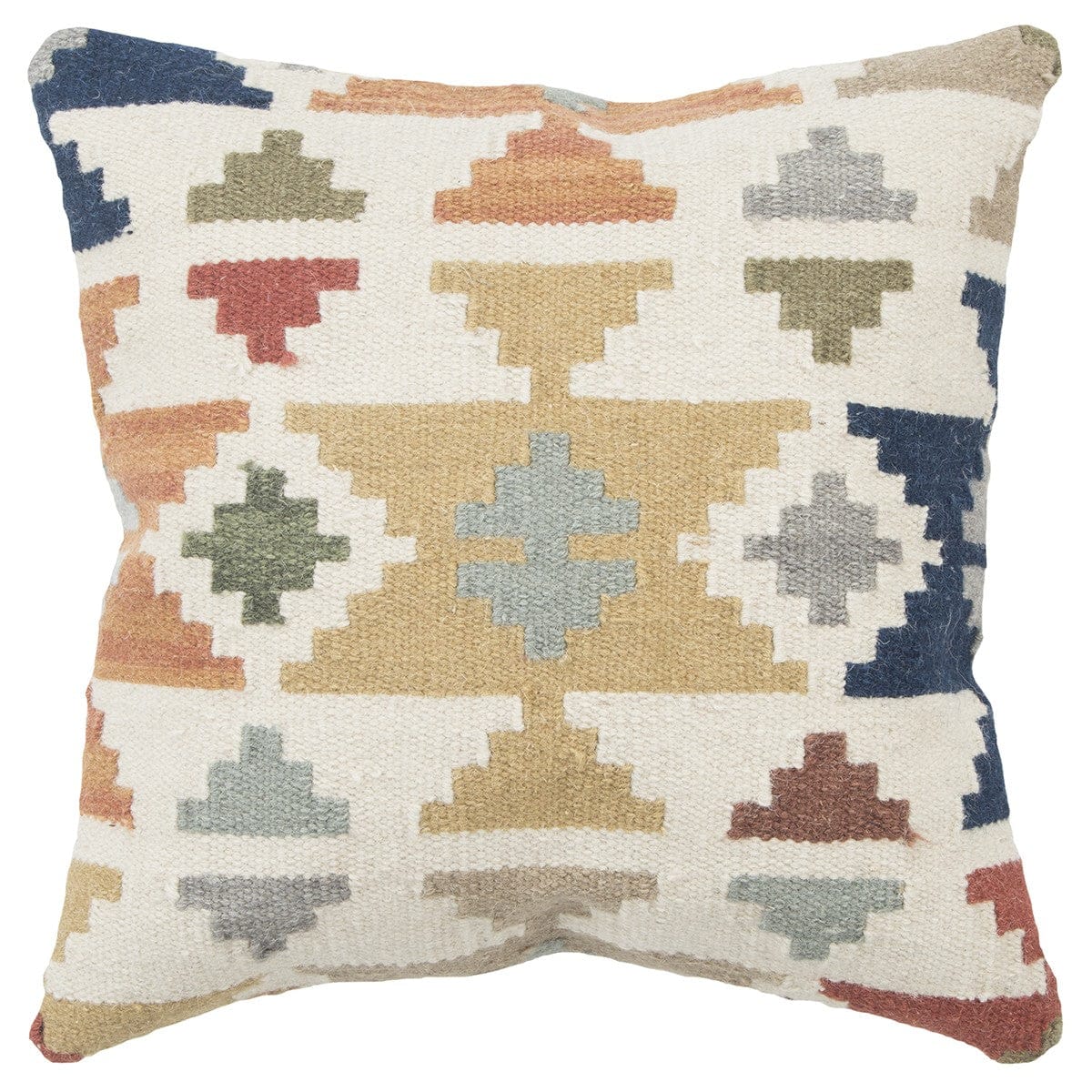 Beige Brown Southwestern Motif Throw Pillow