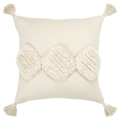 Beige Textured Diamond Trio Throw Pillow