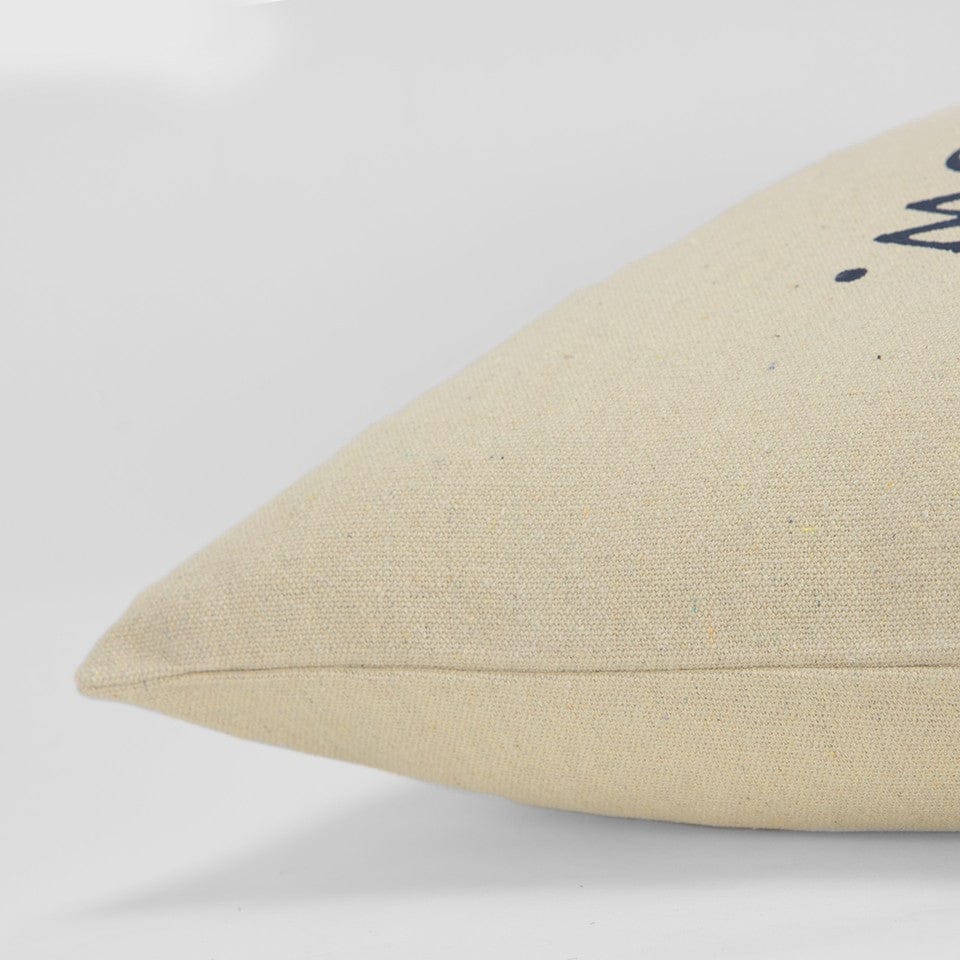 Black Taupe Canvas Here Now Throw Pillow
