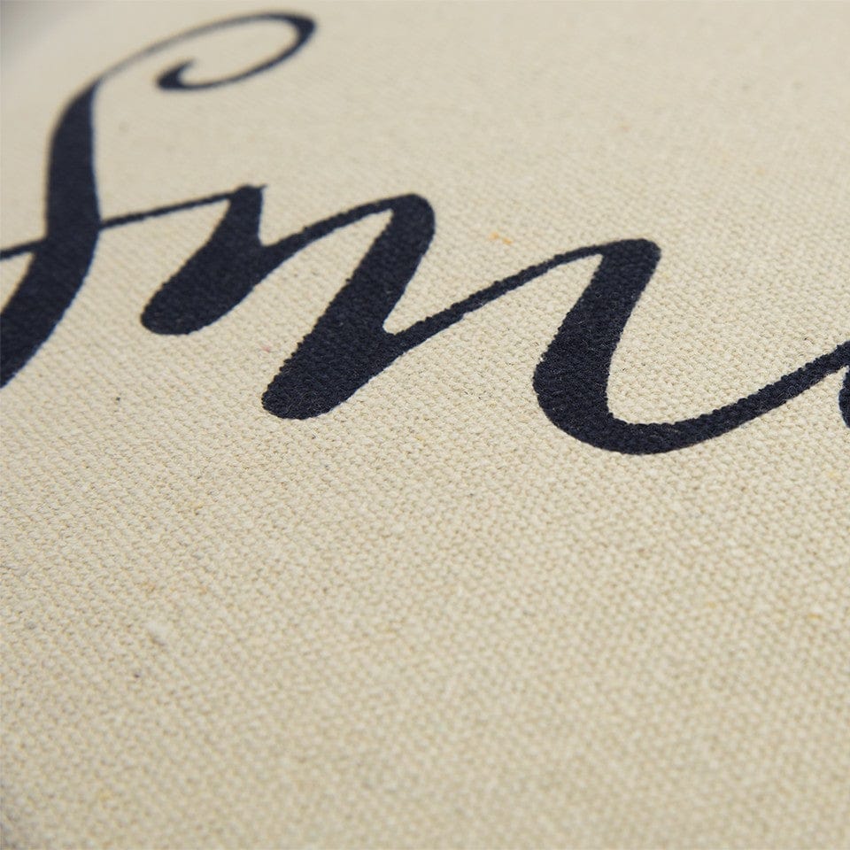 Black Taupe Canvas Smile Throw Pillow