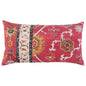 Red Banded Pattern Traditional Lumbar Pillow
