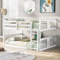 White Classic Full Over Full Bunk Bed with Ladder