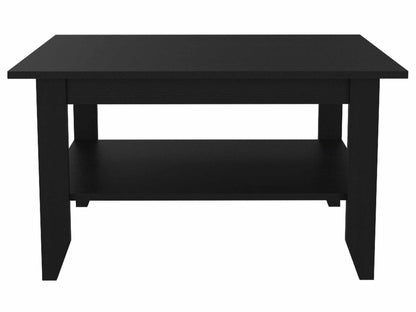 Modern Jet Black Coffee Table with Shelf