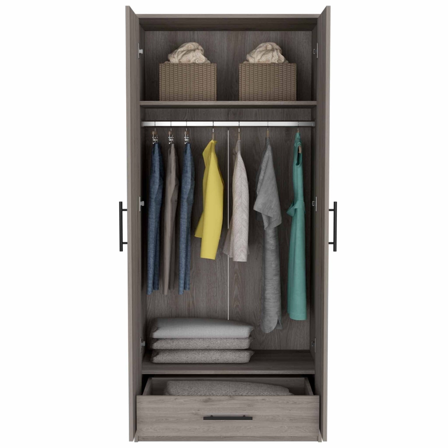 71" Light Gray Tall Two Door Closet