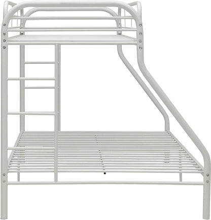White Twin XL Over Queen Size Metal Bunk Bed