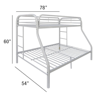 White  Twin Over Full Size Bunk Bed