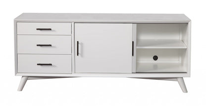 Flair 64" White Mid Century Mod TV Console