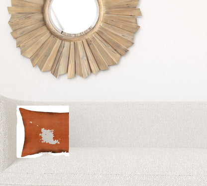 Set Of Two 12" X 20" Brown Solid Color Handmade Faux Leather Lumbar Pillow Cover