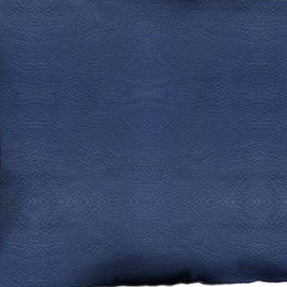 Set Of Two 12" X 20" Navy Blue Solid Color Handmade Faux Leather Lumbar Pillow Cover