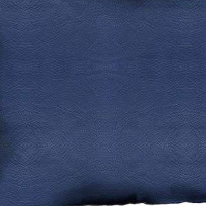 Set Of Two 12" X 20" Navy Blue Solid Color Handmade Faux Leather Lumbar Pillow Cover