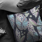 18” Blue Purple Tropical Leaf Zippered Suede Throw Pillow