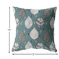 18” Pine Green Leaves Suede Zippered Throw Pillow