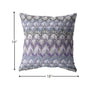 18” Purple Gray Hatch Zippered Suede Throw Pillow