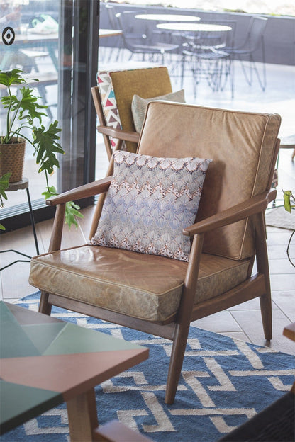 16” Orange Gray Hatch Zippered Suede Throw Pillow