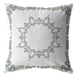16"x16" White Zippered Suede Floral Throw Pillow