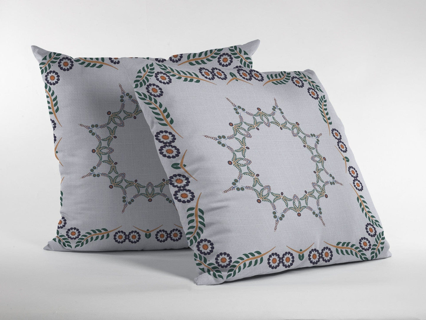 16"x16" White Zippered Suede Floral Throw Pillow