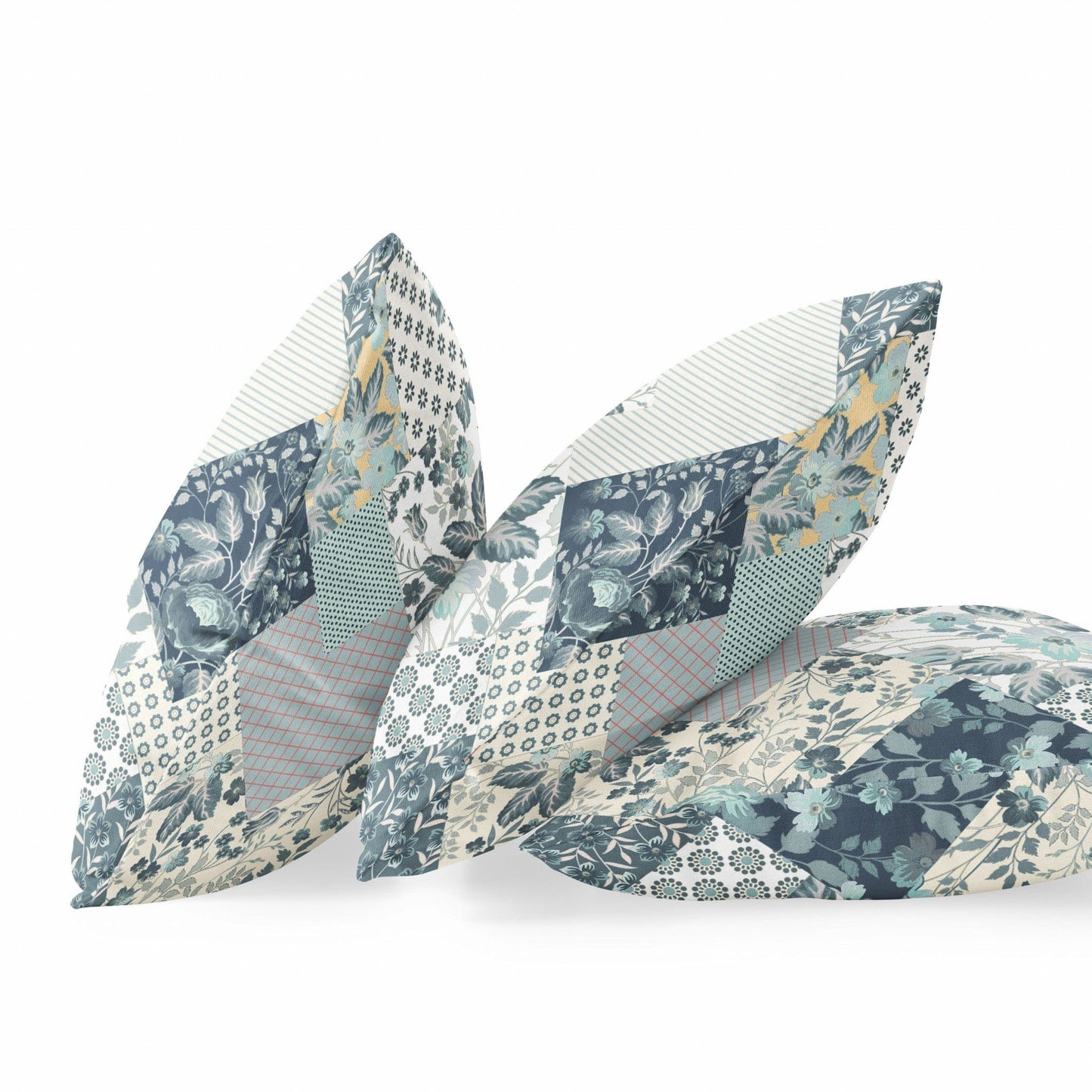 16" Gray White Floral Suede Throw Pillow