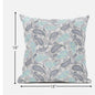 18” Gray Turquoise Boho Paisley Suede Throw Pillow