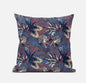 16” Indigo Red Tropical Suede Throw Pillow