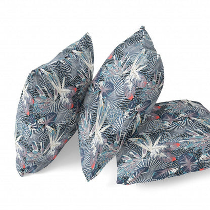 18” Purple Indigo Tropical Suede Throw Pillow